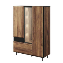 Vitrinskåp glas med LED Borga