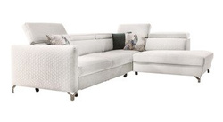 Velour hörnsoffa beige höger Marozzo