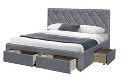 Grå säng med lådor 160x200 BETINA