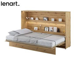 Sängskåp 120x200 med madrass led bokhyllor artisan ek Bed Concept BC-05