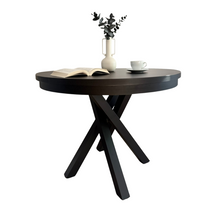 Svart rund utdragbar bord, diameter 100 cm PASCAL