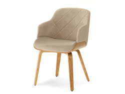 Velourstol beige ekben SAMBOR