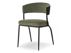 Svart/kakifärgad modern stol med svarta ben MALIA