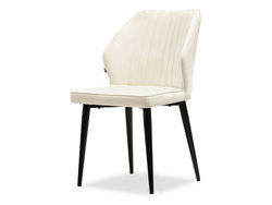 Velourstol creme svarta ben GASPAR