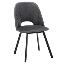Matstol i velour mörkgrå FLOREN II