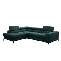 Turkos hörnsoffa med sovfunktion vänsterANORA