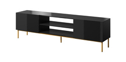 Svart tv-bänk med hylla 200 cm SLIDE