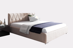 Beige säng med förvaring 200x200 MANGO