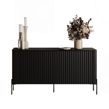 Elegant vit ribbad byrå, 150 cm VICTORIA