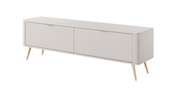 Beige TV-skåp 200 cm, guld ben LARA