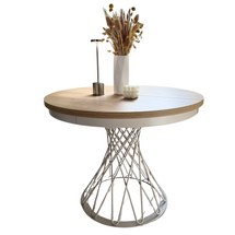 Utdragbart runt bord, 100-140 cm, cashmere/hickory ek GARDINO