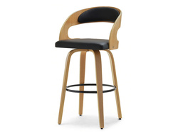 Hocker i svart ek/naturell ek med kromade ben HOKER
