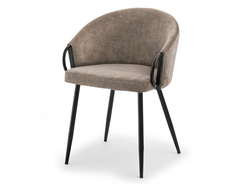 Stoppad stol sand/svarta ben CLARA