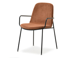 Corduroy stol koppar/svart ben ULRIK