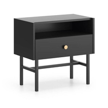 Svart sängbord med låda SPELLO