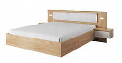 Säng med nattduksbord och ljus 160x200 Xelo