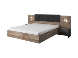 Arden set - säng 160x200 med ram + nattduksbord med LED belysning