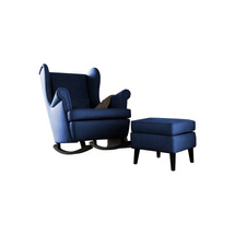 Mörkblå gungstol med fotpall set DALIA