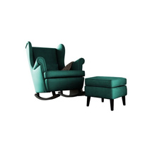 Grön gungstol med fotpall set DALIA