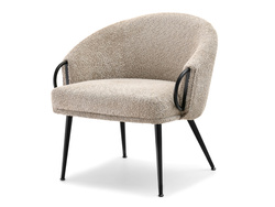 Mörk beige/svarta ben CLARA fåtölj