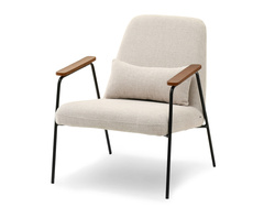 Modern fåtölj creme svarta ben ELIA