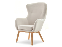 Fåtölj i beige bok LETA ben