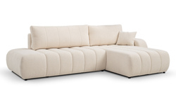 Modern utfällbar hörnsoffa med förvaringslåda, höger sida LINO