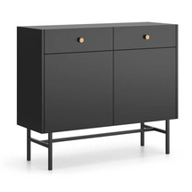 Svart tvådörrars byrå med lådor SPELLO