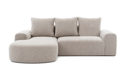 Liten hörnsoffa beige 	vänster ARES
