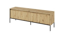 TV-bänk i trä med LED-belysning TREND