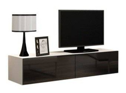 Hängande TV-bänk Vigo 140 cm vit / svart