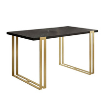 Rektangulärt matbord 160-260x90 marmoreffekt/guldben HORTEN