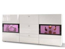 Byrå 132 cm högglans vit Baros II 