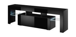 Svart TV-bänk med LED-ljus 138 cm TORO OUTLET
