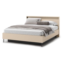 Beige säng med LED-belysning 180x200 cm TREND