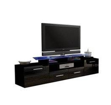 Svart TV-bänk med led EVORA